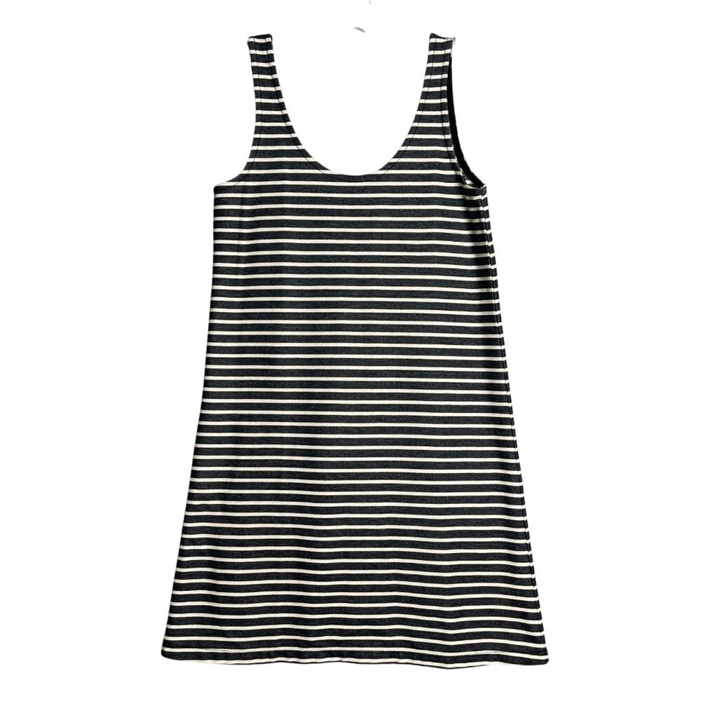 Madewell Effortless Striped Tank Dress Charcoal Womens XS Preppy‎ Classic